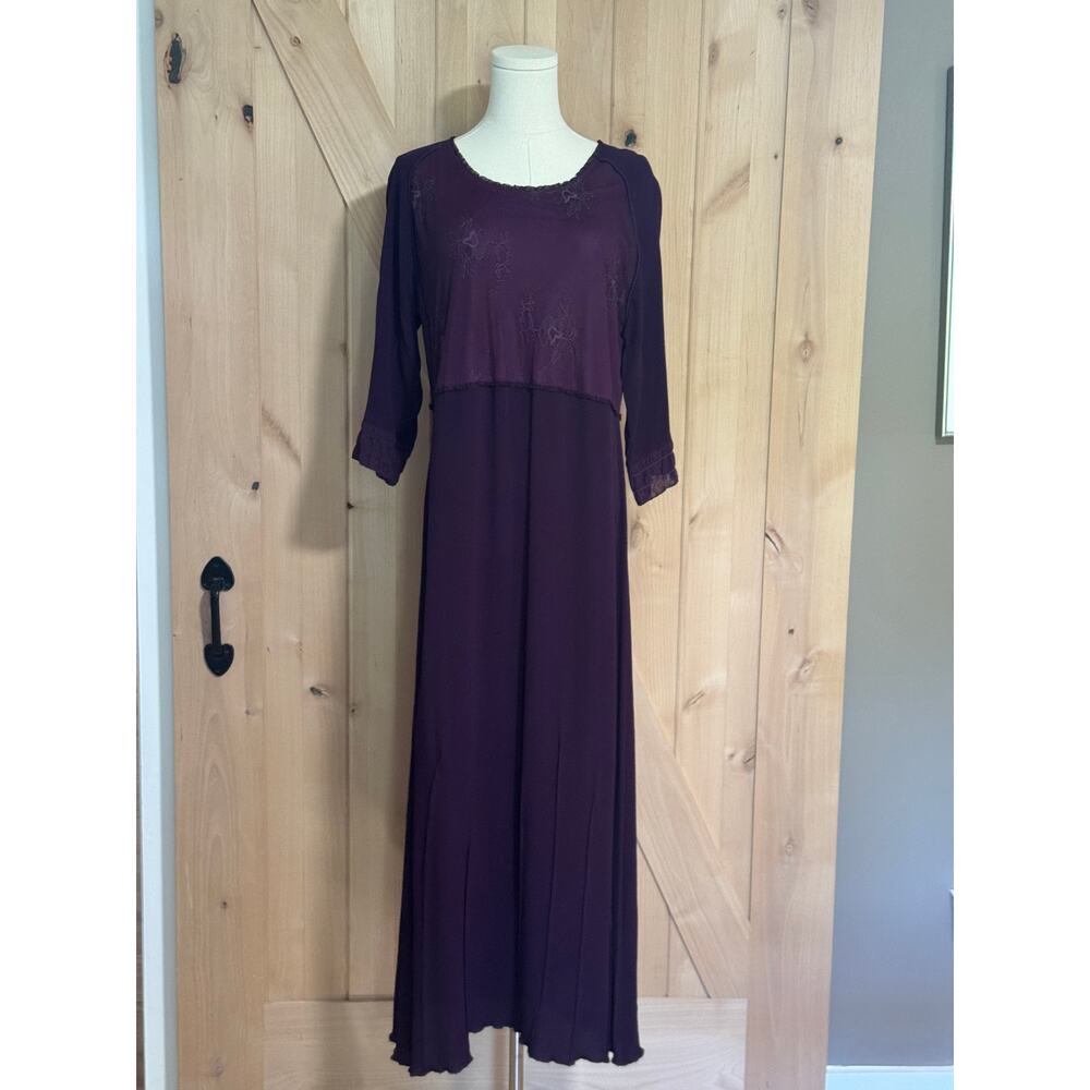 Vintage Nooshin Femme 90s Purple Long Sleeve Lace Dress | Size M